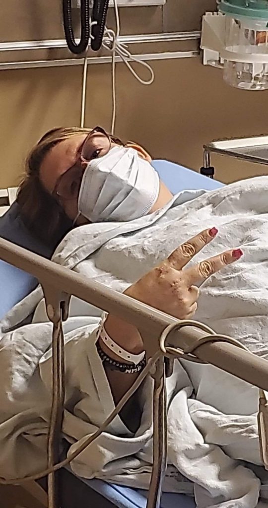 Laying on Hospital Bed